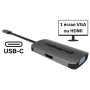 VOLKANO VK-20044-CH ADAPTATEUR USB-C (M) VERS HDMI (F) / VGA (F)